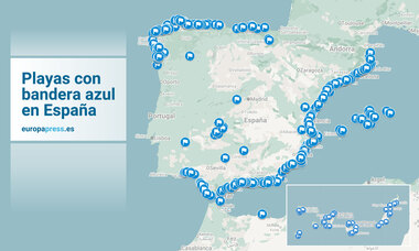 Imagen de Playas con bandera azul en España, en datos y gráficos