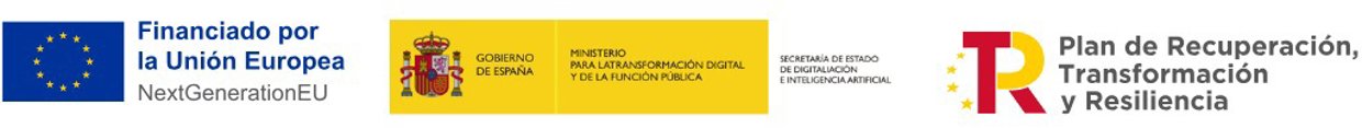 Logotipos del Plan de Recuperación, Transformación y Resiliencia (PRTR), Next Generation EU y Agenda España Digital 2026