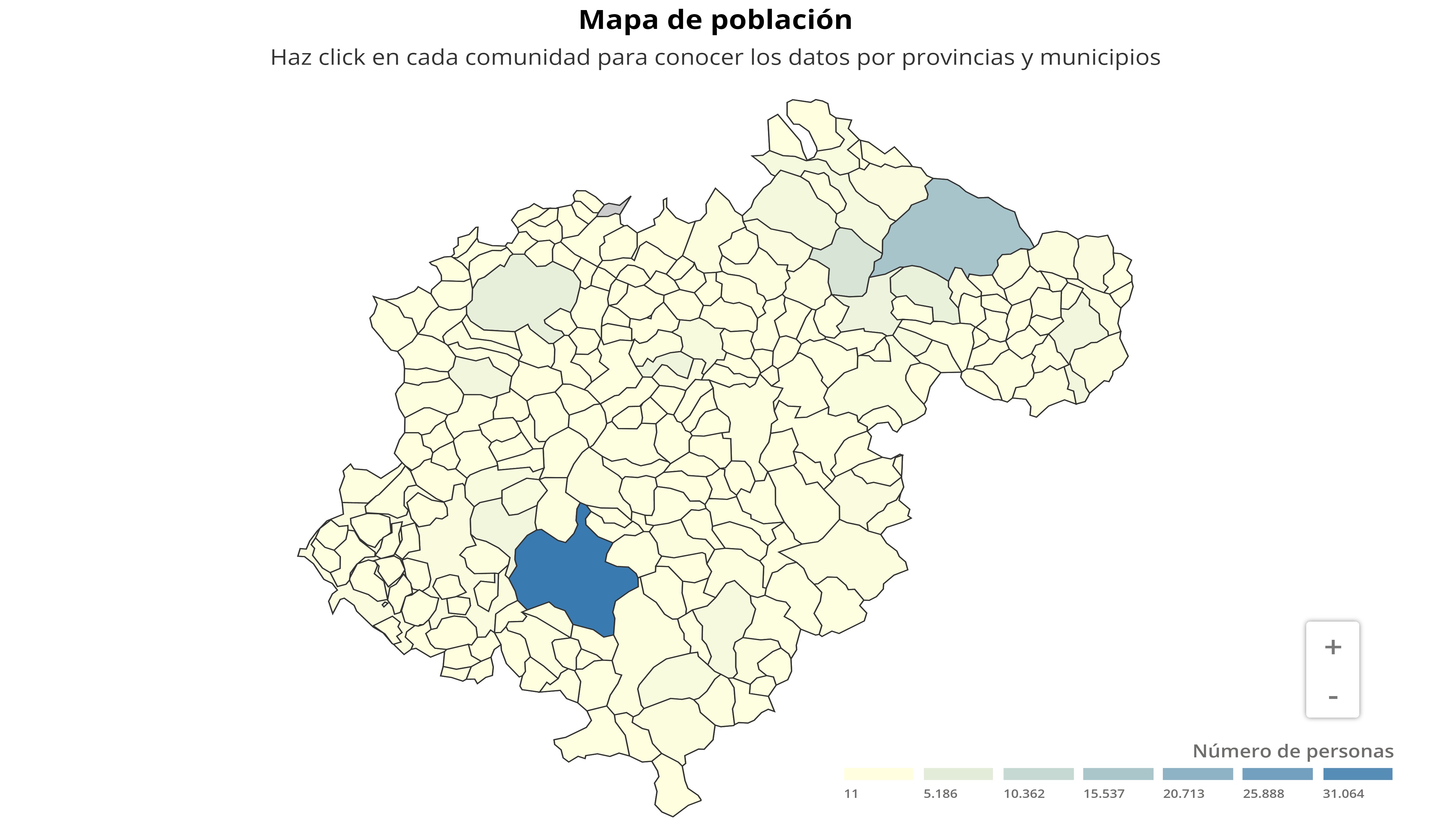 Teruel - Mapa de población